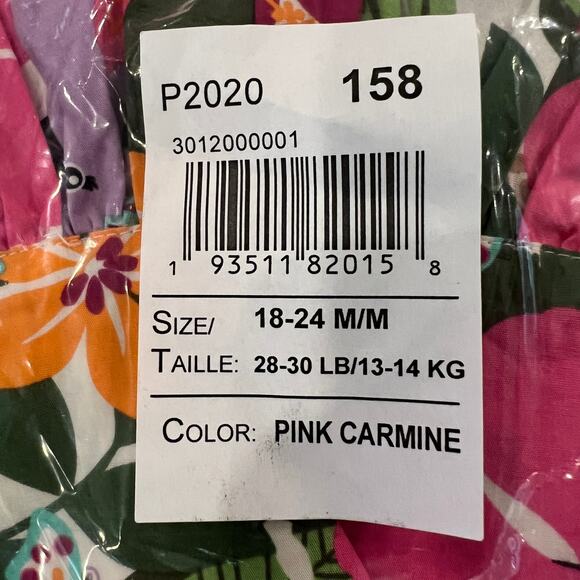 NWT Gymboree Pink/Green/Orange Tropical Flower Dress & Headband -18-24 Months - Picture 8 of 9